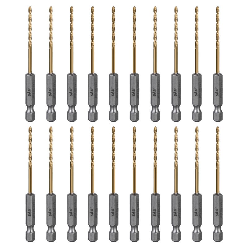 SALI Cobalt Drill Bit Set,20 Pack 3/32 Inch High Speed Steel Hex Shank Jobber Drill Bits, for Hardwood, Aluminum,Metal,Copper,Alloyed Steel - Image 1